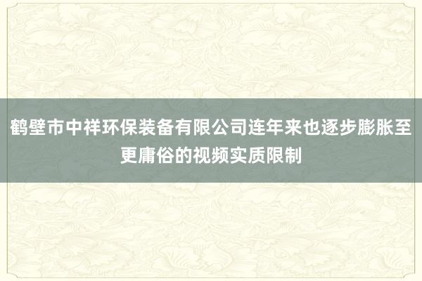 鹤壁市中祥环保装备有限公司连年来也逐步膨胀至更庸俗的视频实质限制